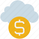 cloud, coin, computing, currency, dollar, fund, money