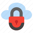 padlock, lock, security, protection, password, key, cloud