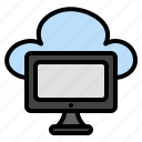 computer, monitor, screen, display, desktop, technology, cloud