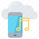 cloud, data, file, music, smartphone, technology