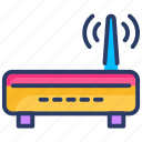 hub, internet, modem, network, router, signal, wifi