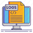 computer, logs, monitor