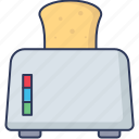 appliance, toaster, bread