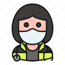 avatar, health, mask, paramedic, profession, woman