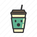 coffee, cup, emoji, emoticon, emotion, expression