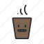 coffee, cup, emoji, emoticon, emotion, expression 