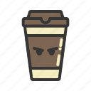 coffee, cup, emoji, emoticon, emotion, expression