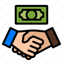 deal, hand, money, partnership, shake