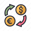 currency, exchange, dollar, euro, coin, money