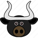 animal, buffalo, bull, cow, cute, face, head