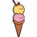 food, cherry, ice cream, cute, vanilla, popsicle