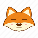 animal, cute, emoji, face, flat, fox