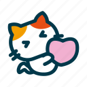 sticker, cat, face, badge, kitty