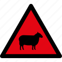 danger, sheep, warning, attention, caution, hazard, animals