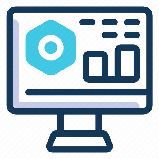 Computer, gear, analysis, bar chart, monitor icon - Download on Iconfinder