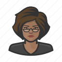 african, distinguished, glasses, reading, woman