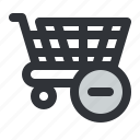 ecommerce, buy, cart, minus, remove, shopping