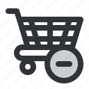 ecommerce, buy, cart, minus, remove, shopping