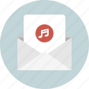 email, envelope, mail, music, new