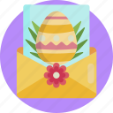 postcard, egg, letter, colorful, easter, flower