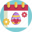 colorful, easter, flower, calendar, egg