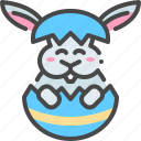 rabbit, broken, easter, cracked, egg, bunny