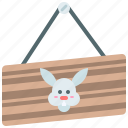 bunny, hanging, sign, rabbit, easter