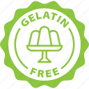 gelatin free, label, green, jelly free, stamp