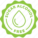 sugar alcohol free, label, tag, green, stamp