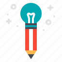 education, idea, lightbulb, pencil, stationary