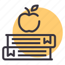 apple, book, education, knowledge, learn, school, study