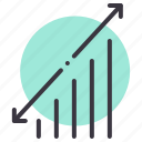 analysis, arrow, bar, chart, data, graph, statistics