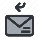 email, arrow, envelope, letter, mail, message, reply