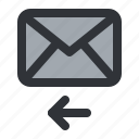 email, arrow, envelope, letter, mail, message, reply