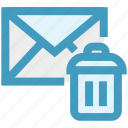 dustbin, email, envelope, letter, message, remove