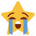 cartoon, crying, emoji, emotion, sad, smiley, star