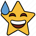 cartoon, character, emoji, emotion, laugh, smiley, star