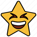 cartoon, character, emoji, emotion, laugh, smiley, star