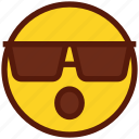 emoji, face, emoticon, sunglasses, wow