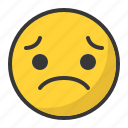 depressed, disappointed, emoji, emoticon, sad