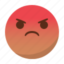 angry, emoji, emoticon, face, mad