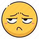 bored, emoji, emoticon, expression, smiley