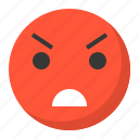 angry, emoji, emoticon, expression, face