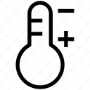 minus, plus, temperature, temperature measurement, thermometer