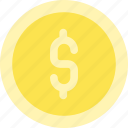 coin, dollar, central, currency, money, purchase, cash