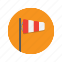 airport, flag, flagpole, wind, wind sock, windsock