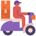 motorbike, delivery, rider, express, local, food, box