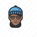 hipster, beanie, woman, african