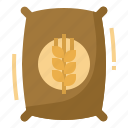 bag, farm, grain, pack, wheat