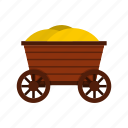 brown, cart, farm, old, wagon, wheelbarrow, wooden